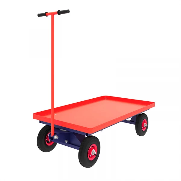 Тележка платформенная с поворотной осью ТПО 2 (600х900) г/п 450 кг.колеса пневматические 250 мм.