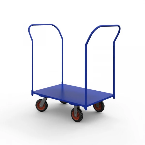 Тележка платформенная с двумя ручками ТЯ 7 основание (800х1400) 160 черная резина HV Market