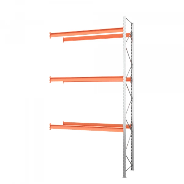 Секция приставная стеллажа металлического паллетного 4500х1800х1100 мм. Ярусы: пол+3 HV Market