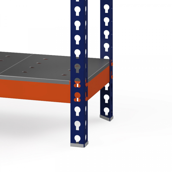 Стеллаж Профи Т (2000/1240/455), 3 яруса металл оц. перф., с усилителем HV Market