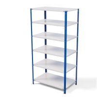 Стеллаж металлический ТС Лайт, синие стойки, 2200x1000x500 мм. Полки: 6 шт. металл (ТС 220100506с) HV Market