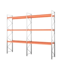 Две секции стеллажа металлического паллетного 5000х2700х1100 мм (85.1.5). Ярусы: пол+3 HV Market