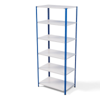 Стеллаж металлический ТС Лайт, синие стойки, 2500x1000x500 мм. Полки: 6 шт. металл (ТС 220100506с) HV Market