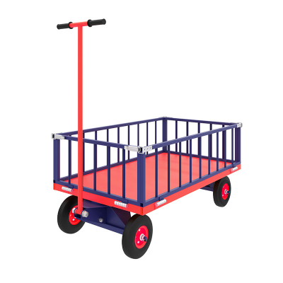 Тележка с поворотной осью ТПОБ 7 Т (800х1400) г/п 450 кг.колеса пневматические 250 мм. HV Market