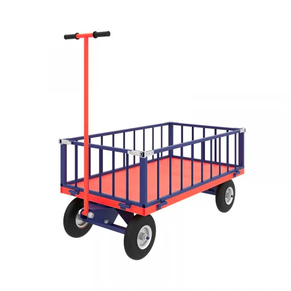 Тележка с поворотной осью ТПОБ 2 Т (600х900) г/п 450 кг.колеса литые 250 мм.