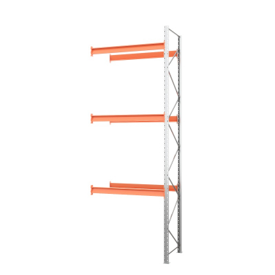 Секция приставная стеллажа металлического паллетного 5000х1800х1100 мм. Ярусы: пол+3 HV Market