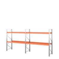 Две секции стеллажа металлического паллетного 2500х2700х1100 мм (70.1.5). Ярусы: пол+2 HV Market