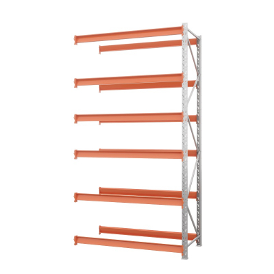 Секция приставная стеллажа металлического ОПТИМА, 3500х1250х785 мм. Полки: 6 шт. без настила HV Market