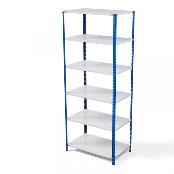 Стеллаж металлический ТС Лайт, синие стойки, 2200x1000x400 мм. Полки: 6 шт. металл (ТС 220100406с) HV Market