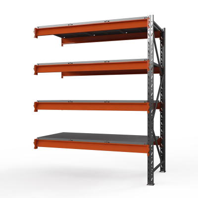 Секция приставная стеллажа металлического ОПТИМА, 2500х1250х785 мм. Полки: 4 шт. метал. HV Market