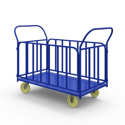 Тележка платформенная с трубчатыми бортами ТБ 7 (800х1400) г/п 500 кг.200 чугун/полиуретан HV Market