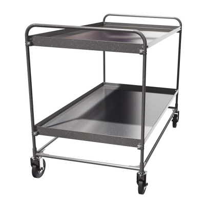 Тележка 2-х ярусная из нержавеющей стали СТ НЖ 1 (500х800) колеса болтовое крепление 125 мм.