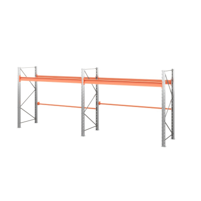 Две секции стеллажа металлического паллетного 2000х1800х1100 мм. Ярусы: пол+1 HV Market