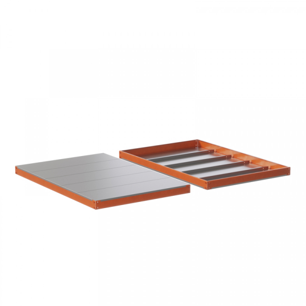 Ярус стеллажа Профи Т, металлический сплошной настил (1540х455 мм)