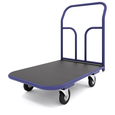 Тележка платформенная с резиновым покрытием ТПР 10 (800х1800) г/п 550 кг. 200 черная резина HV Market