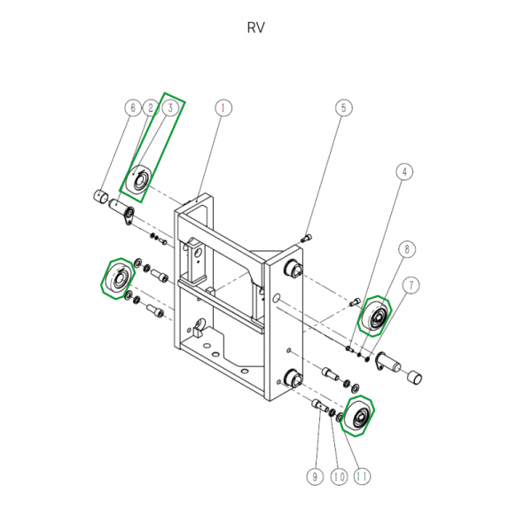 Ролик каретки мачты для ричтрака RV HV Market