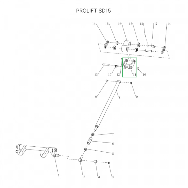 Рычаг силового блока для тележек SD15