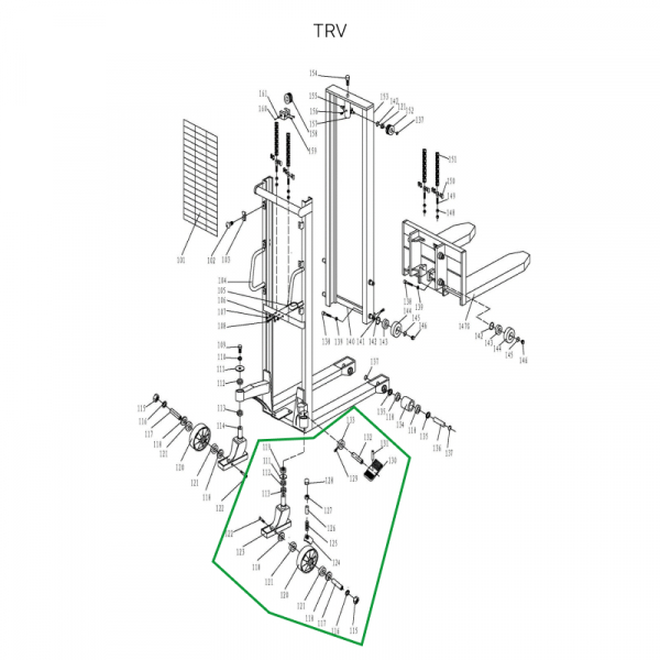 Колесная опора поворотная с тормозом в сборе для TRV HV Market