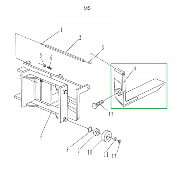 Вила для ручного штабелера для MS1516 HV Market