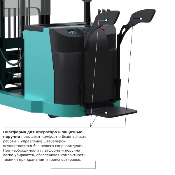 Штабелер с выдвижной мачтой (мини-ричтрак) PROLIFT PRO MRV1640 li-ion HV Market